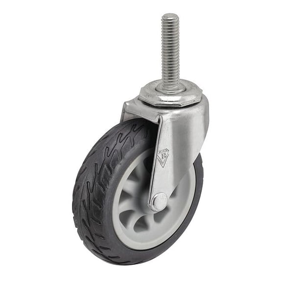 3" X 13/16" Rubber No-Matic Swivel Caster, No Brake, Loads Up To 110 lb