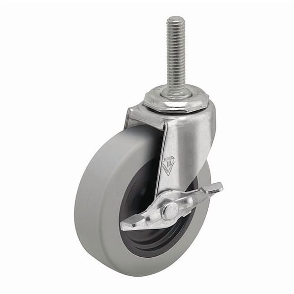 3" X 13/16" Non-Marking Polyurethane Swivel Caster, Side Brake, Loads Up To 120 lb