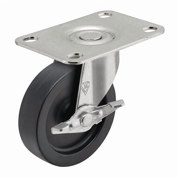 Shepherd Hardware Plate Caster,Swivel,Polyolefin,4 7/8"H PRE40120ZN-3EB