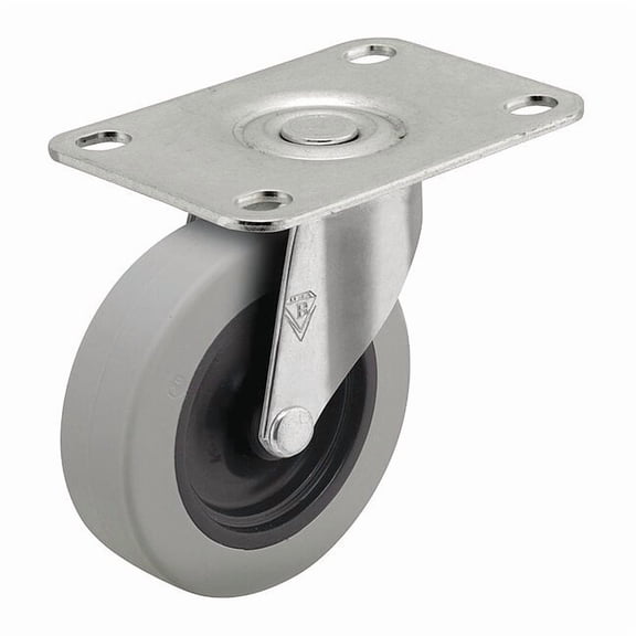 Shepherd Hardware Plate Caster,Swivel,Polyurethane,5 7/8"H PRE50120ZN-TPU