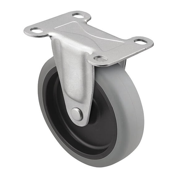 Shepherd Hardware Plate Caster,Rigid,Polyurethane,3 1/2"H PRI30120ZN-TPU