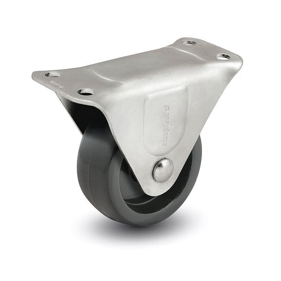 Shepherd Hardware Plate Caster,Rigid,Rubber,2 1/2"H PRQ20122ZN-3R