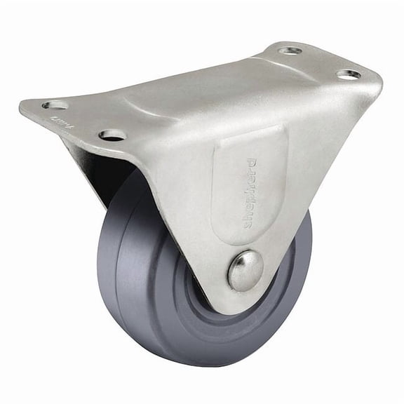 Shepherd Hardware Plate Caster,Rigid,Rubber,3 13/16"H PRQ30124ZN-3H