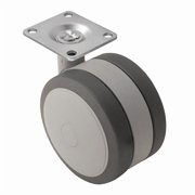 Shepherd Hardware Plate Caster,Swivel,TPR,2 3/8"H PSF50101GR