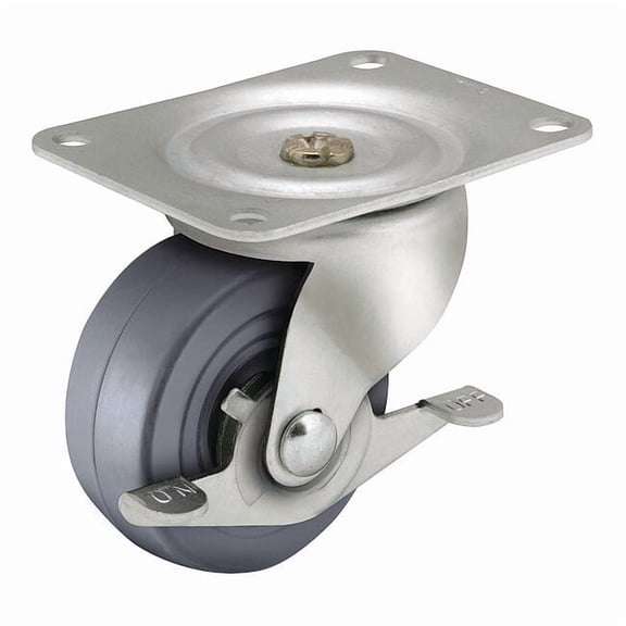 Shepherd Hardware Plate Caster,Swivel,Rubber,2 1/2"H PSQ20112ZN-3HB