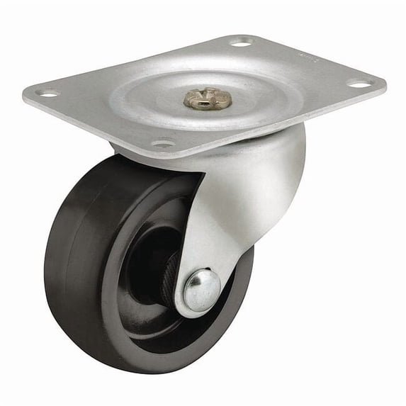 Shepherd Hardware Plate Caster,Swivel,Polyolefin,3 1/4"H PSQ25115ZN-3E