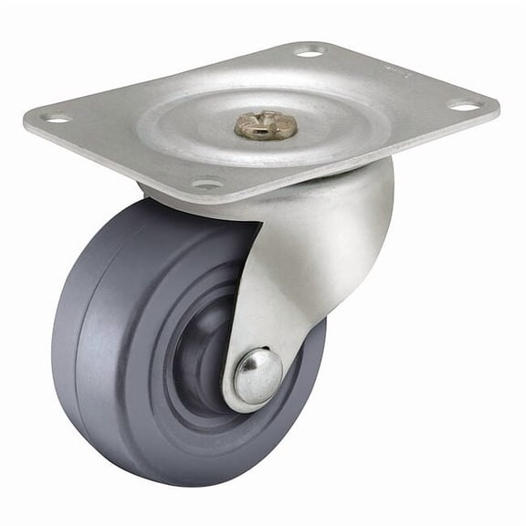 3" X 1-1/4" Non-Marking Rubber Hard Swivel Caster, No Brake, Loads Up To 225 lb