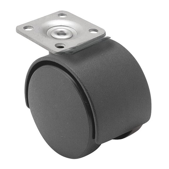 Shepherd Hardware Plate Caster,Swivel,Nylon,2 5/8"H PTW50101BK
