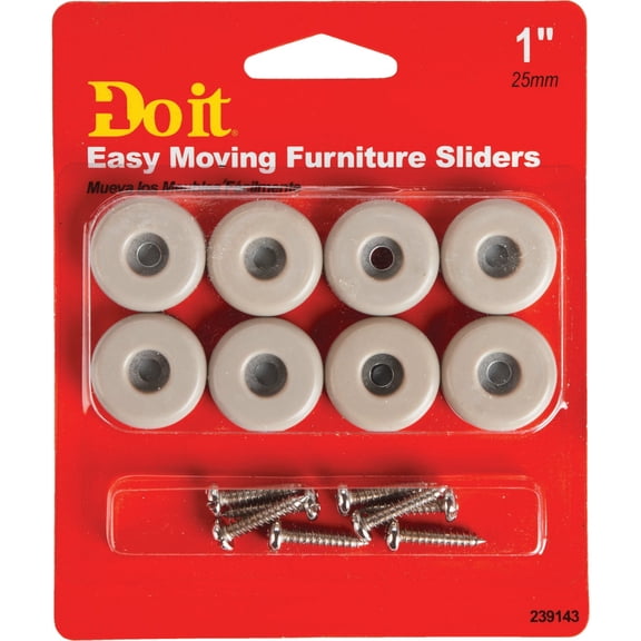 Shepherd Hardware Do it Screws Or Adhesive Slide Glide - Pack of 6