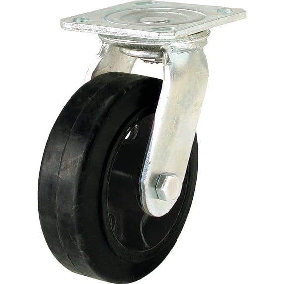Shepherd Hardware Mold-On Rubber Medium-Heavy Duty Swivel Plate Caster - Pack of 6