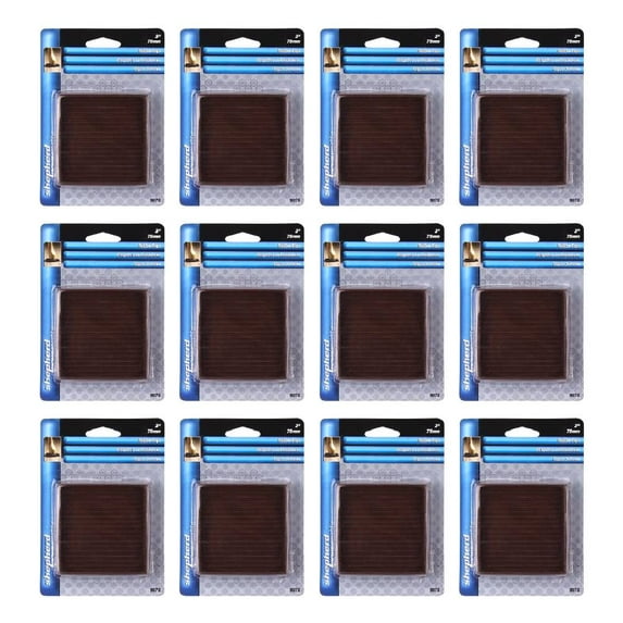 Shepherd Hardware Rubber Furniture Caster Cups 3 in Square 2 Count Brown, 12-Pack