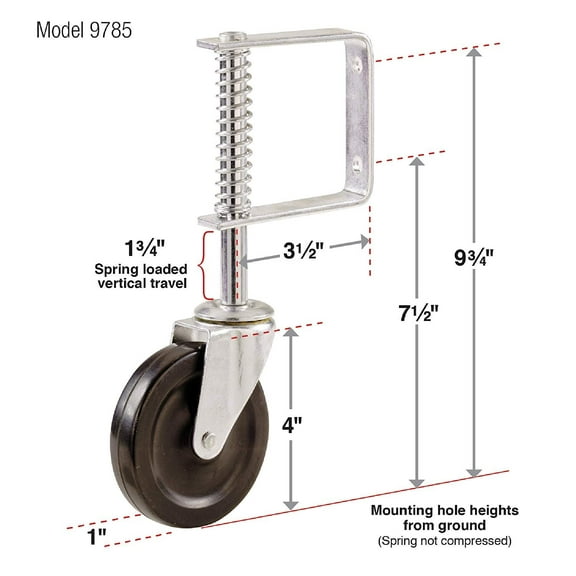 Shepherd Hardware Shepherd Hardware 9785 Rubber Gate Support Caster, 4", Black