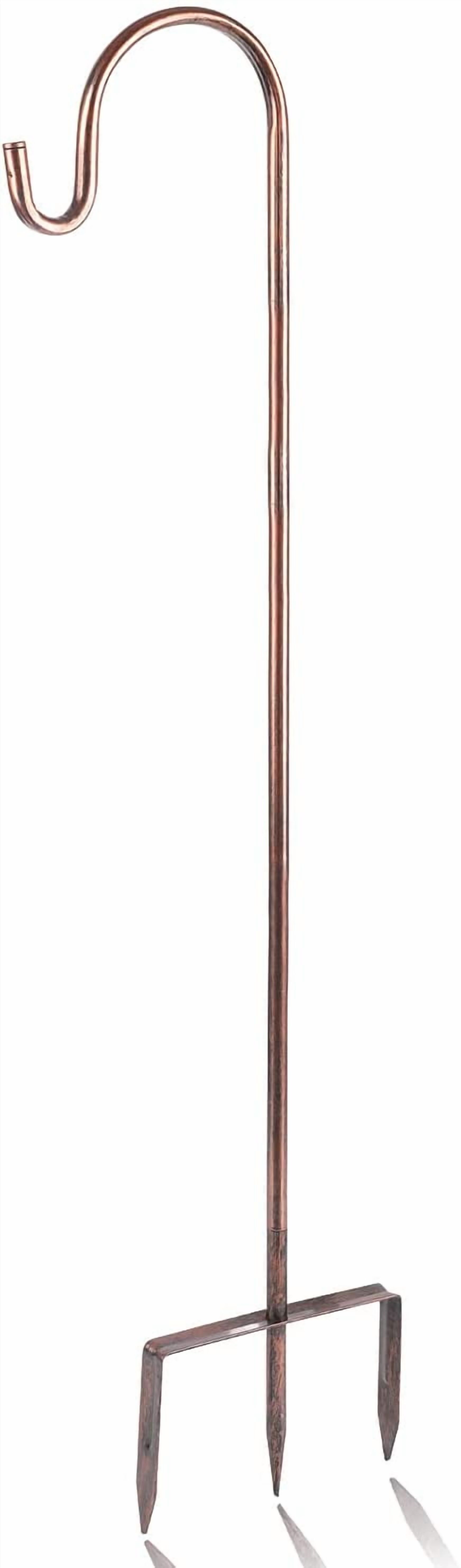 Shepherd Hook 48 inch 1/2 inch Thick Use at Weddings, Hanging Solar Lights, Lanterns, Bird Feeders, Metal Hanger Hook. (Bronze, 48 inch) U.S. Patent.