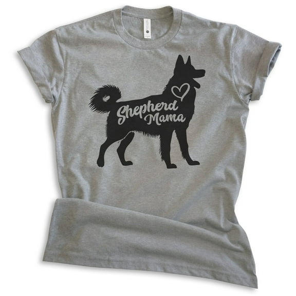 Shepherd Mama T-shirt, Unisex Women's Shirt, German Shepherd Owner, Best Dog Mom Gift, Dark Heather Gray, Medium