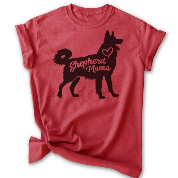 Shepherd Mama T-shirt, Unisex Women's Shirt, German Shepherd Owner, Best Dog Mom Gift, Heather Red, Medium