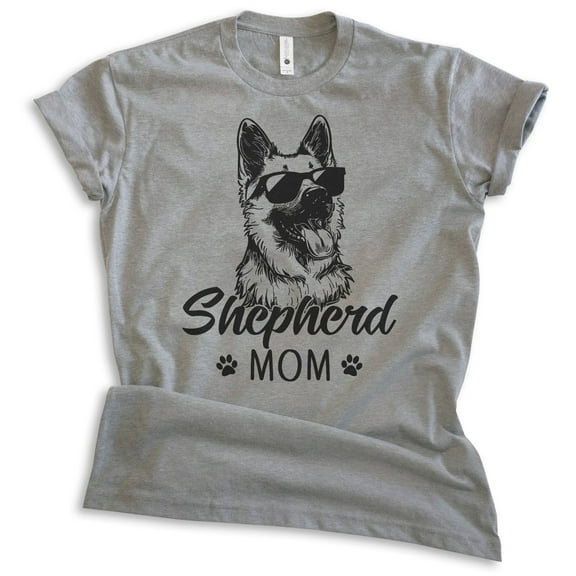 Shepherd Mom T-shirt, Unisex Women's Shirt, German Shepherd Owner, Best Dog Mom Gift, Dark Heather Gray, Small