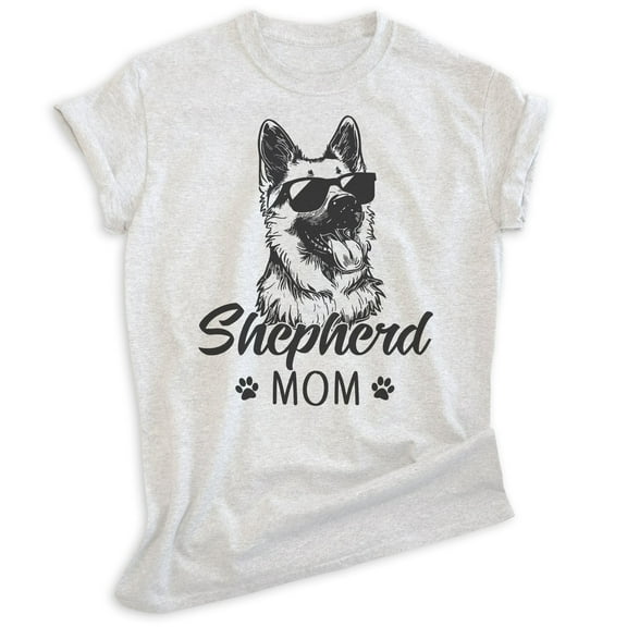Shepherd Mom T-shirt, Unisex Women's Shirt, German Shepherd Owner, Best Dog Mom Gift, Heather Ash, XX-Large