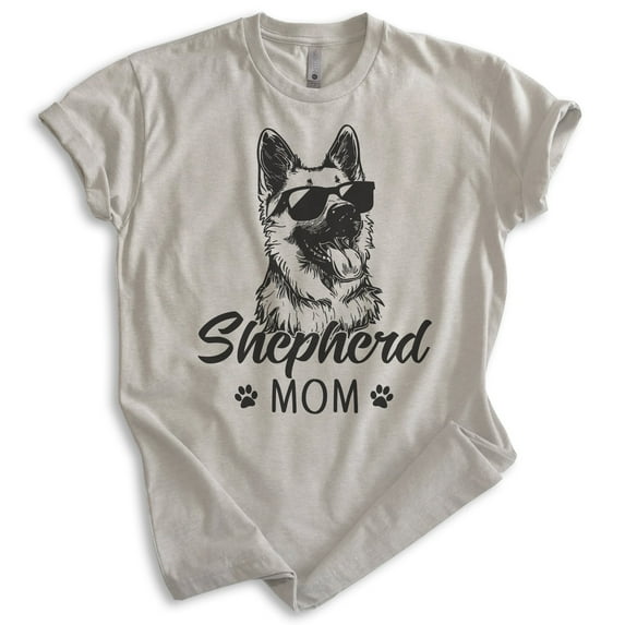 Shepherd Mom T-shirt, Unisex Women's Shirt, German Shepherd Owner, Best Dog Mom Gift, Light Silk Gray, 3X-Large