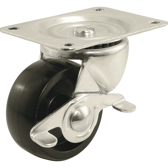 Shepherd Product - Shepherd Polypropylene Swivel Plate Caster With Brake - Pack of 12 Residential Use, Standard Application