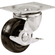 Shepherd Soft Rubber Swivel Plate Caster With Brake - Pack of 2   Residential Use, Standard Application