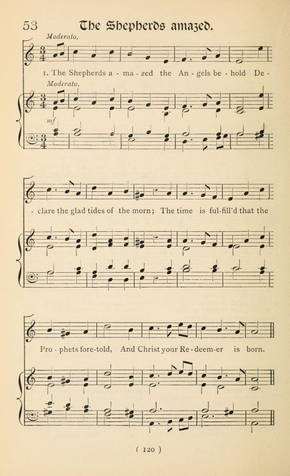 Shepherds Amazed 1 Christmas Carols New & Old 1850 Canvas Art - (18 x 24)