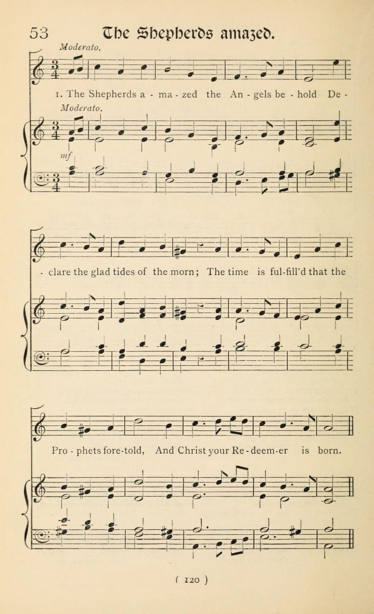Shepherds Amazed 1 Christmas Carols New & Old 1850 Canvas Art -  (24 x 36)