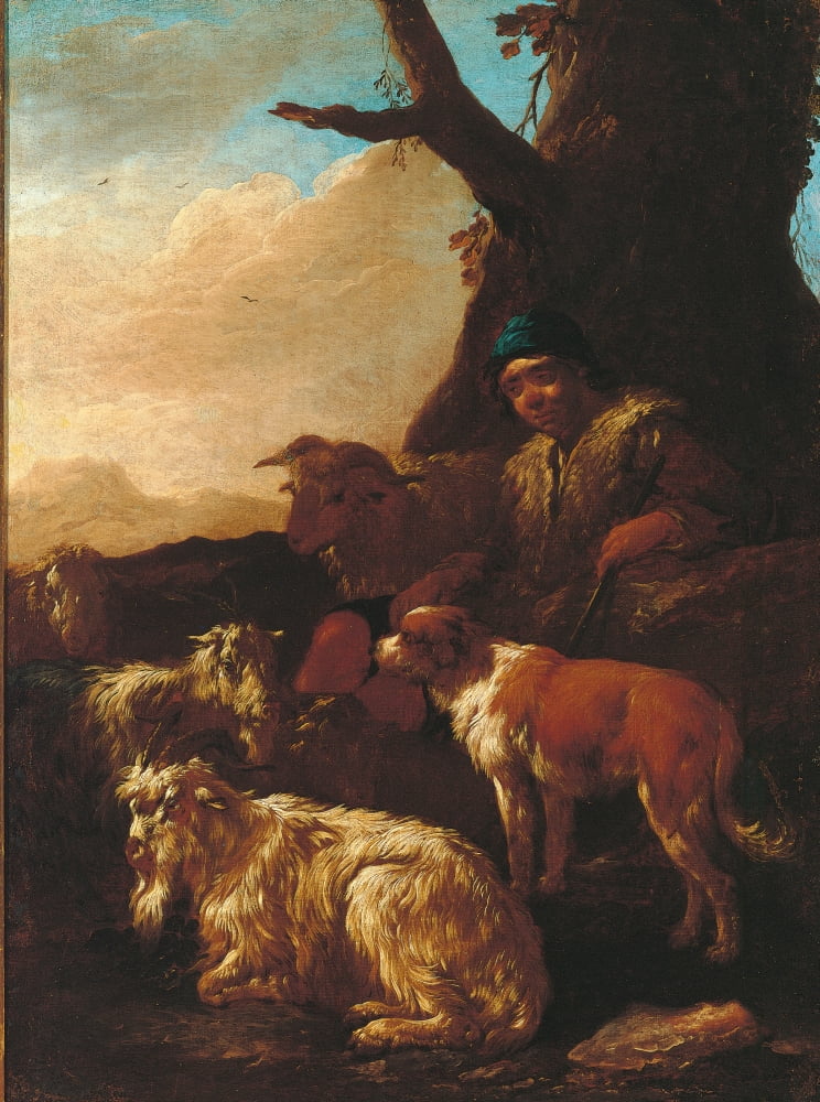 Shepherds And Animals Canvas Art - (18 x 24)