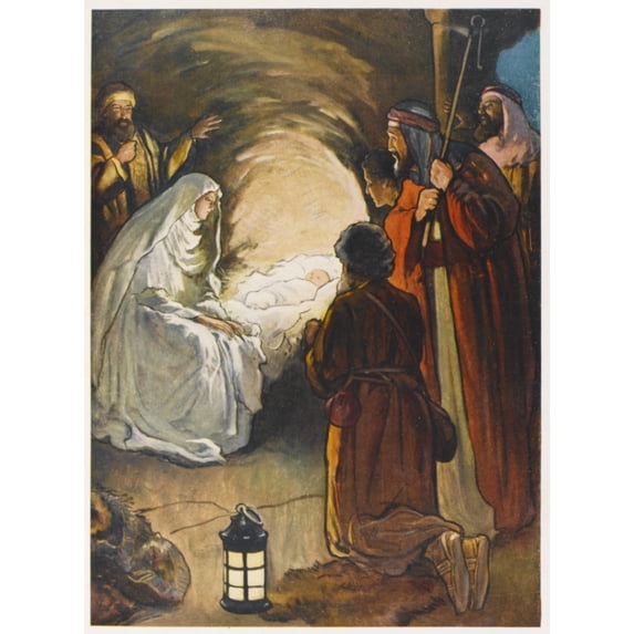 Shepherds And Baby Jesus Poster Print By Mary Evans Picture Library (24 X 36)