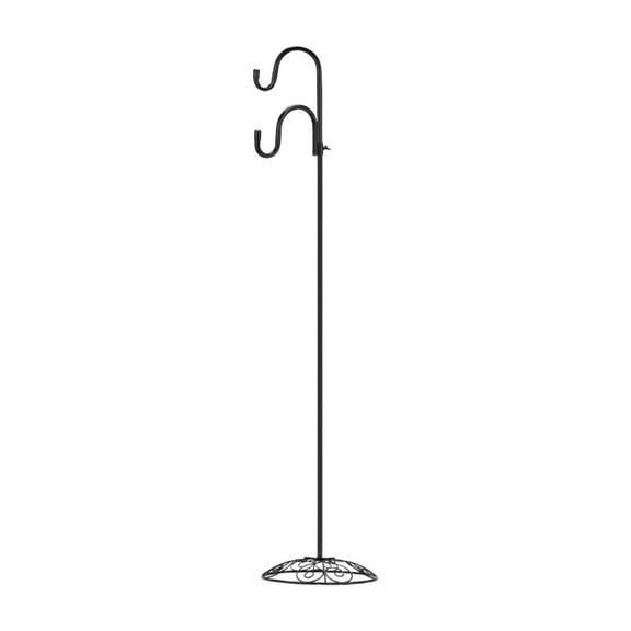 Shepherds Hook Stand Plant Basket Lantern Holder with Adjustable Height for Outdoor Yard Porch Decor