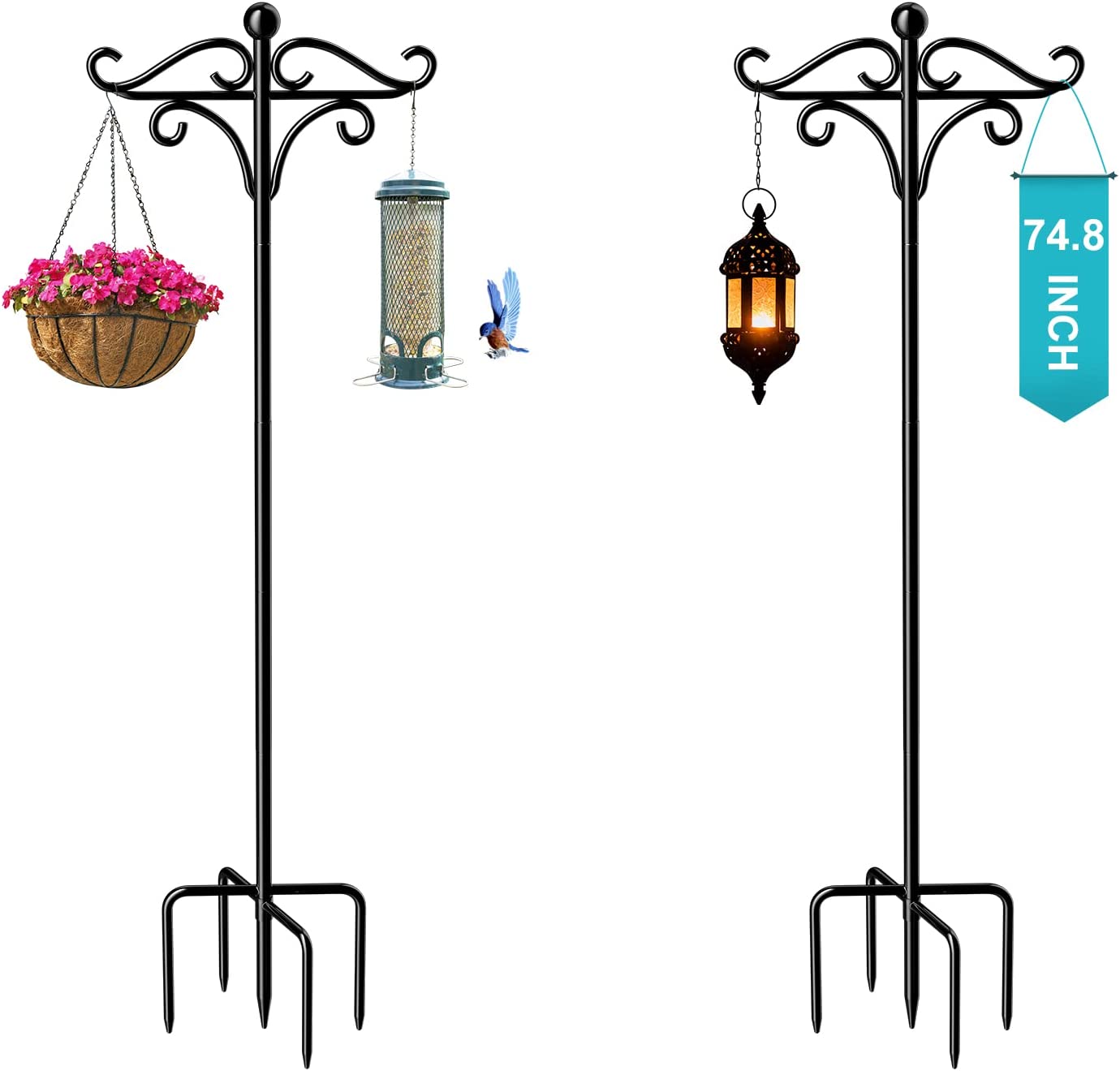 1pc Shepherd Hook, 35/39/47in Tall, 0.31/0.39in Thick,Pawst Hummingbird