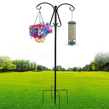 Shepherds Hooks for Outdoor, 92 Inch Heavy Duty Bird Feeder Pole with 5 Prongs Base, Adjustable Shepherds Hook for Hanging Birdhouses, Lanterns, Plant Baskets, Wind Chimes