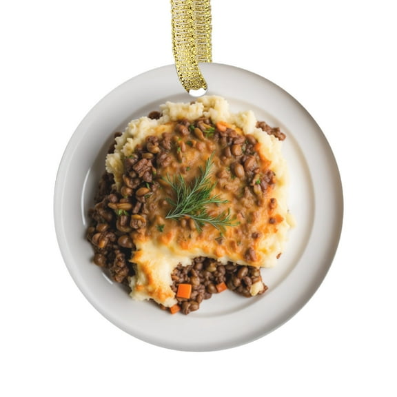 Shepherds Pie Ground Beef Dinner Comfort Food Lovers Foodie Novelty Holiday Christmas Ornament Xmas Tree Gift (Flat Design Printed on Ceramic, NOT 3D)