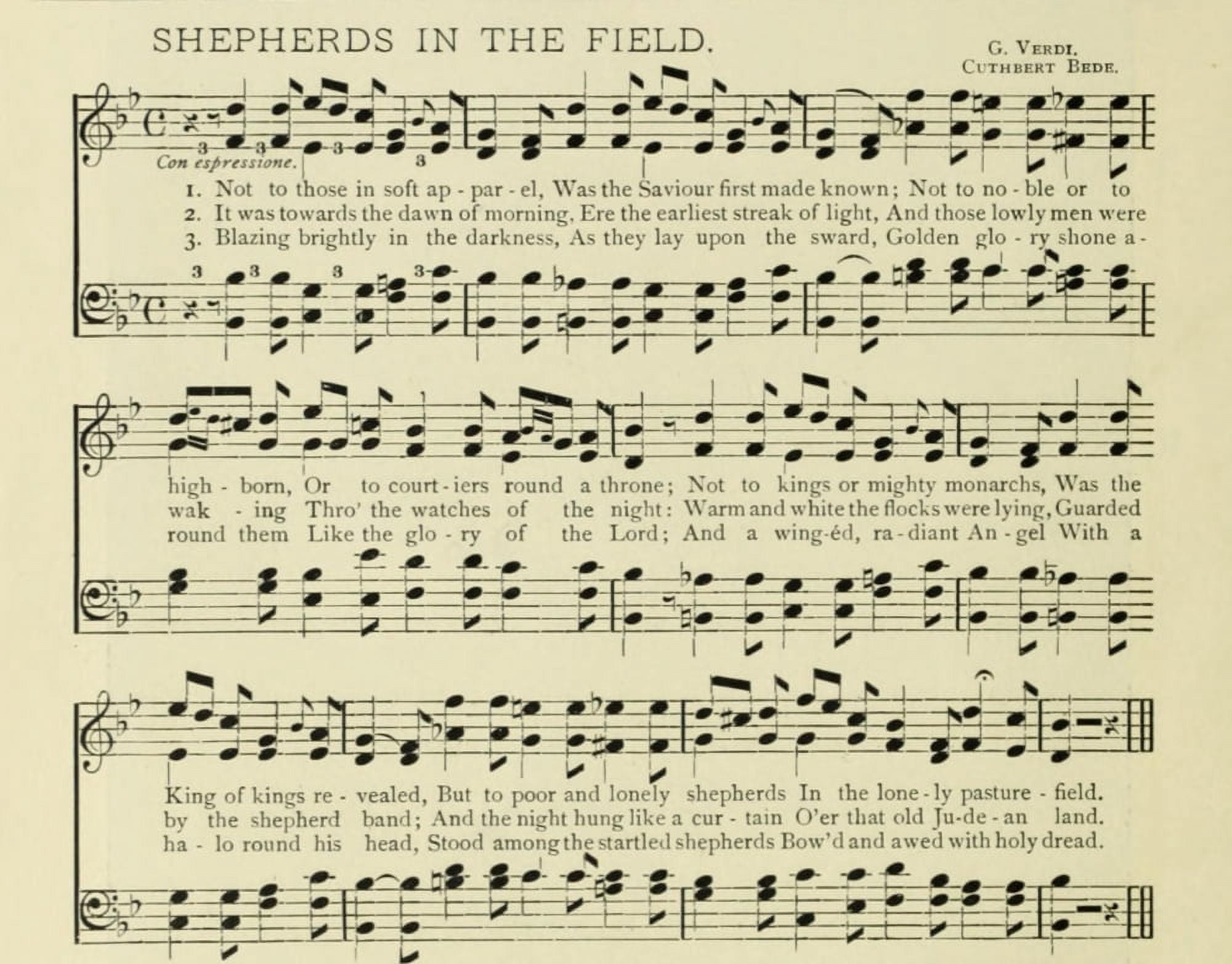 Shepherds in the Field Christmas in Song 1891 Canvas Art - (24 x 36)
