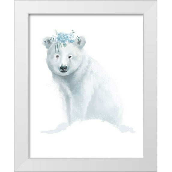 Sheppard, Lucca 12x14 White Modern Wood Framed Museum Art Print Titled - Baby Polar Bear