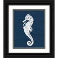 thumbnail image 1 of Sheppard, Lucca 15x17 Black Ornate Wood Framed with Double Matting Museum Art Print Titled - Seahorse On Navy, 1 of 4