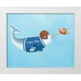 thumbnail image 1 of Sheppard, Lucca 24x20 White Modern Wood Framed Museum Art Print Titled - Football Whale, 1 of 4