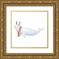 thumbnail image 1 of Sheppard, Lucca 26x26 Gold Ornate Wood Framed with Double Matting Museum Art Print Titled - Christmas Whale Beluga, 1 of 4