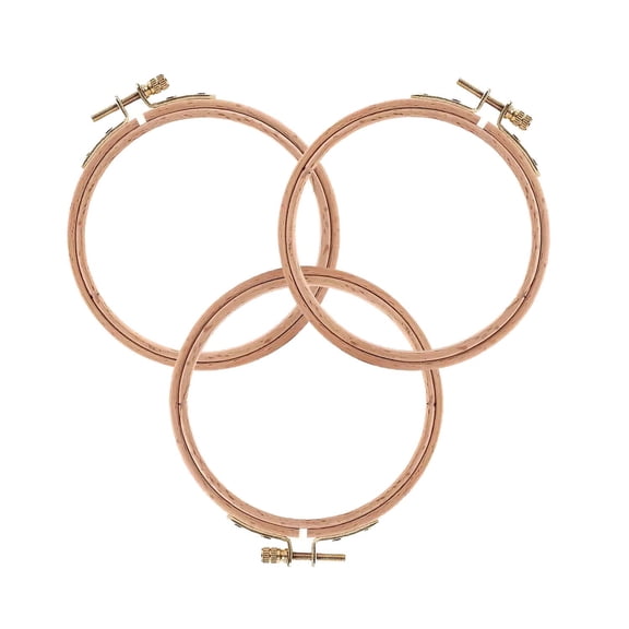 Sherbo 3 Inch Embroidery Hoop - Set of 3 Small Embroidery Hoop Made of Beech Wood, Perfect for Cross Stitch Hoop Designs & Wooden Rings Crafts