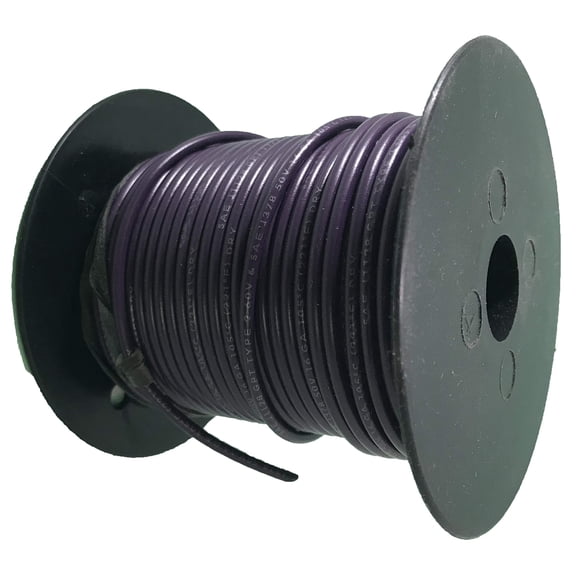 Sherco-Auto - Purple 18 Gauge Primary Automotive Cable Wire - 100 FT Spool/Coil of 100% Copper Electrical Wire - Made in USA