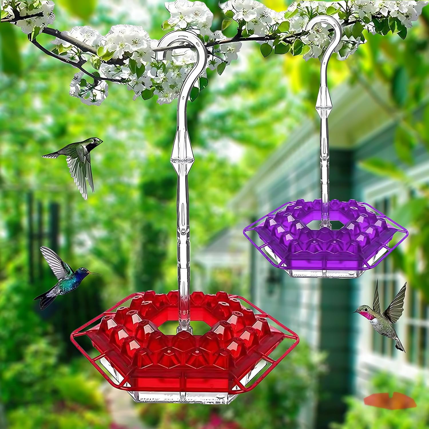Sherem Hummingbird Feeder，2 PCS Hummingbird Feeders for Outdoors