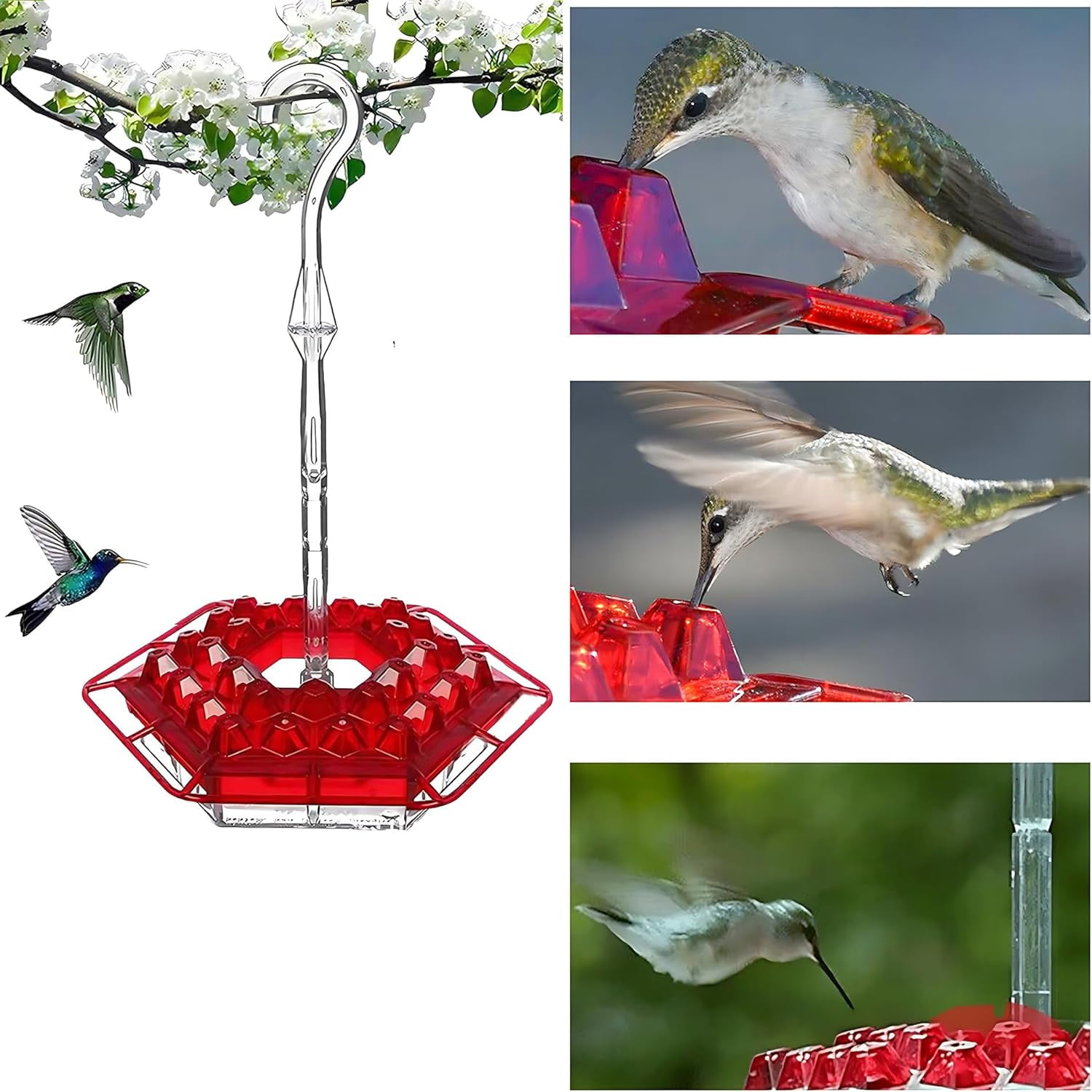 Sherem Hummingbird Feeder，2 PCS Hummingbird Feeders for Outdoors Hanging, Leak Proof Hummingbird