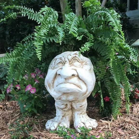 Sheremart Joy Planter - Whimsical Face Planter with Feet  6-inch Funny Expression Head Planter for Indoor & Outdoor Use, Unique Resin Flower Pot for Succulents, Herbs & Home Garden Decor