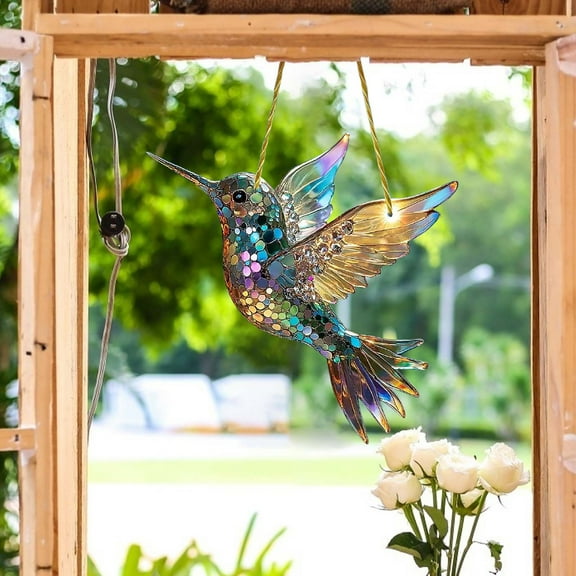Sheremart Spirit Birds, Cute Hummingbird Suncatchers for Windows Hanging, 2025 Acrylic Colorful Birds Suncatcher Window Wall Art Decor for Living Room Home Office Kitchen, Gifts for Bird Lovers