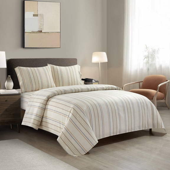 Sheridan 4 Piece Microfiber Printed Sheet Set in Beige by Nanshing, Full