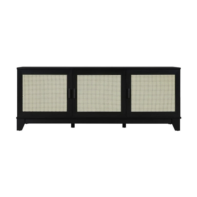 Manhattan Comfort Sheridan 62.99 Modern Cane TV Stand in Black Manhattan Comfort Sheridan 62.99 Modern Cane TV Stand in Black