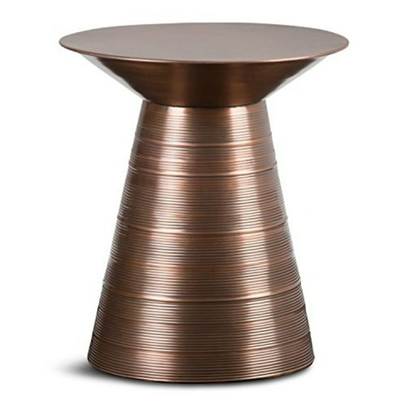 Simpli Home Sheridan Contemporary 18 inch Wide Metal Accent Side Table in Aged Copper, Fully Assembled