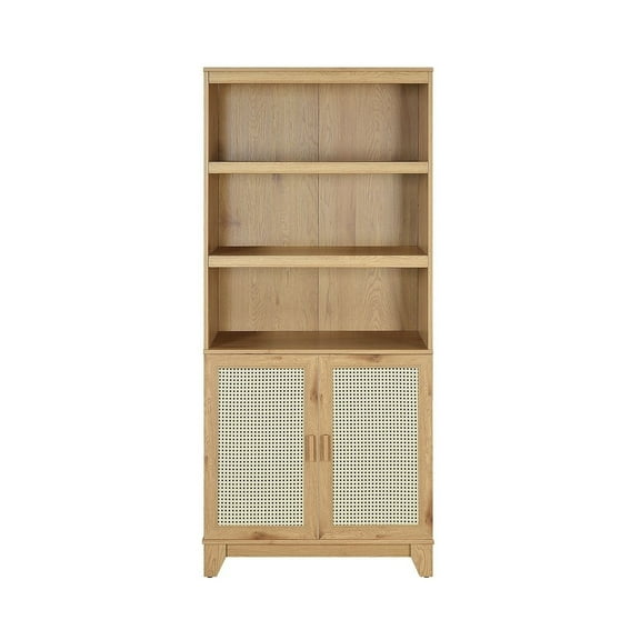 Manhattan Comfort Sheridan Bookcase Cabinet from Engineered Wood in Natural