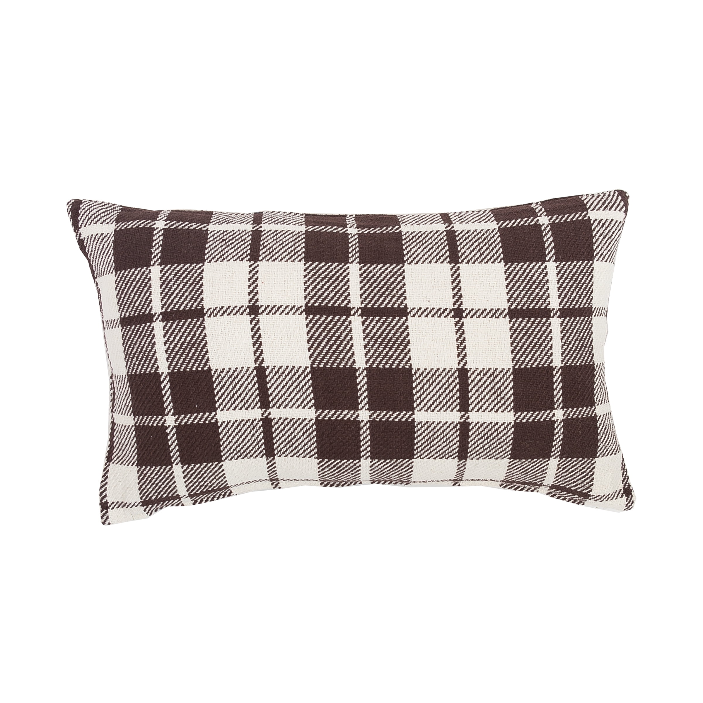 Sheridan Plaid Cocoa Brown Woven Thanksgiving Throw Pillow