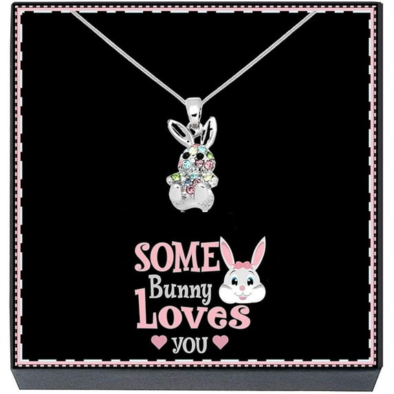 SheridanStar Easter Bunny Rabbit Pendant Necklace Jewelry Gifts for Teens, Tweens (MULTI MINI)