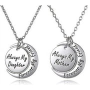 SheridanStar Mothers Day Jewelry Gift for Mom & Daughter Necklace Set for 2 - ''Always My Mother/Daughter Forever My Friend'' Mom/Daughter Matching Moon Pendant Necklace